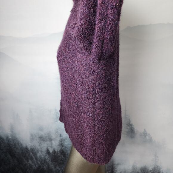 Ann Taylor Loft Wool Blend Purple Mock Neck Knit Sweater | Women's Small - Picture 7 of 12